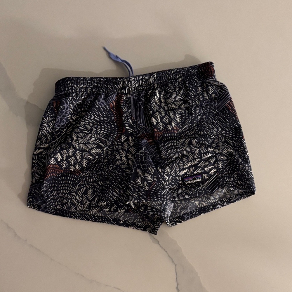 Patagonia Navy and White Patterned Shorts